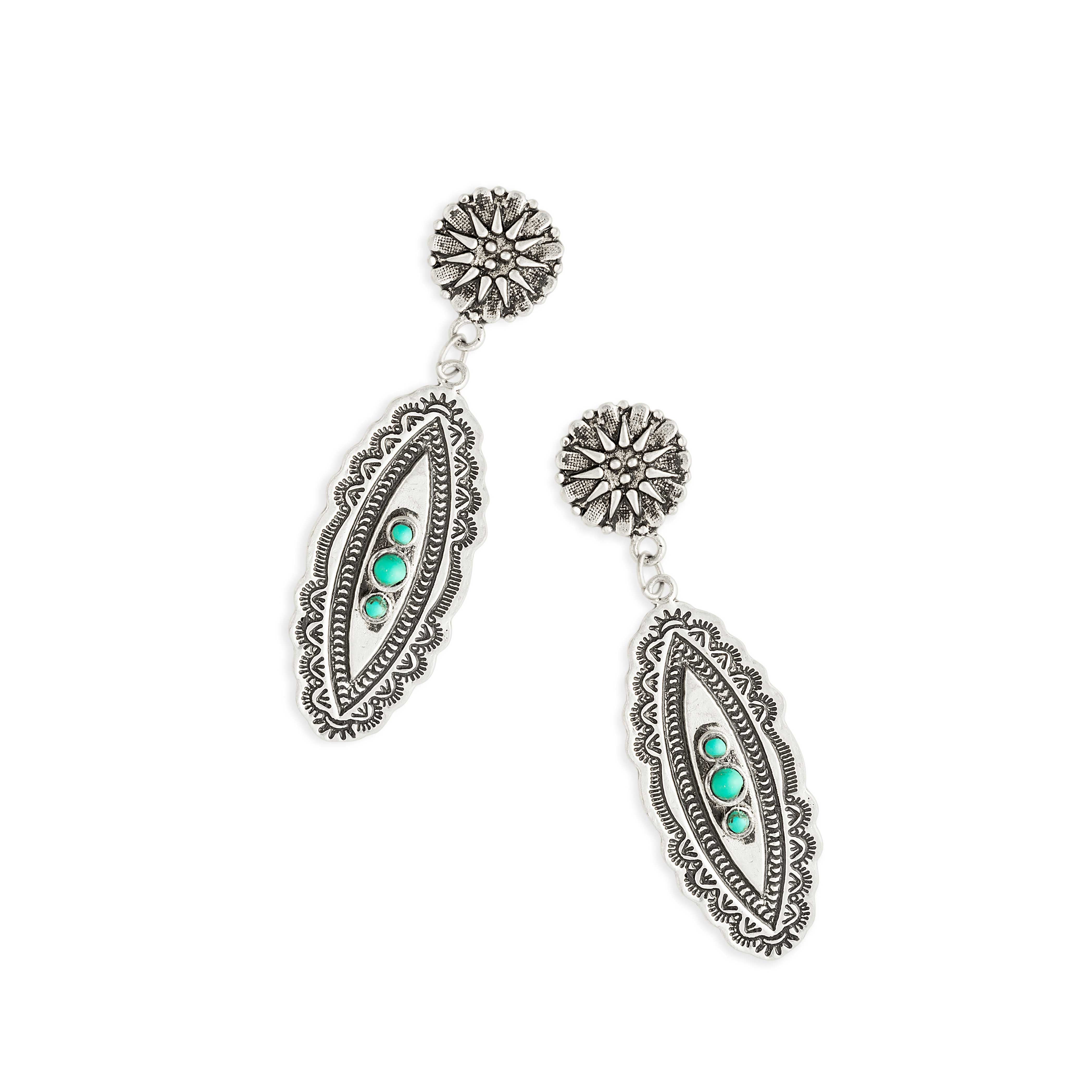 Sunny Trail Silver-Tone Earrings - Myra USA