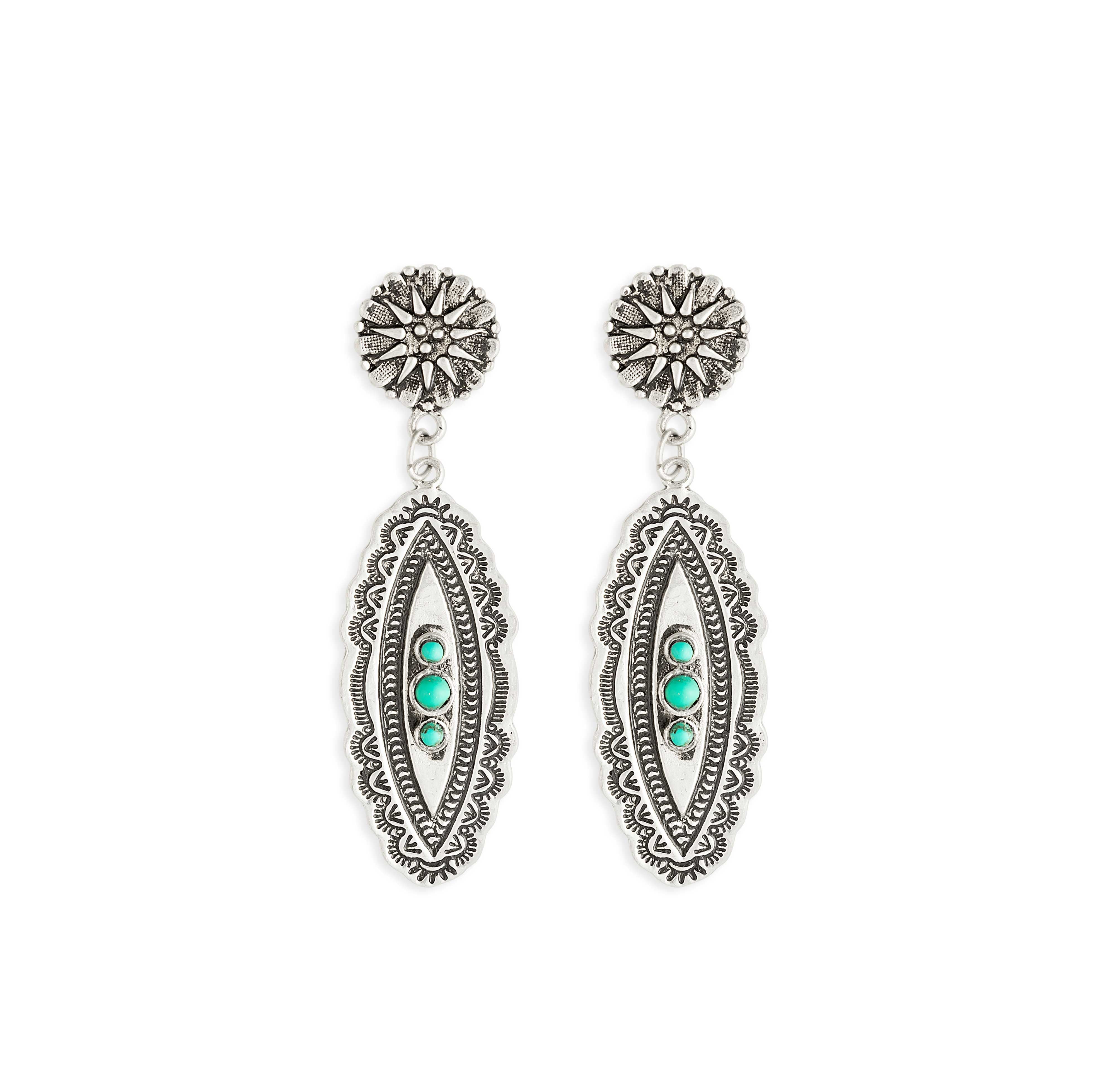 Sunny Trail Silver-Tone Earrings - Myra USA