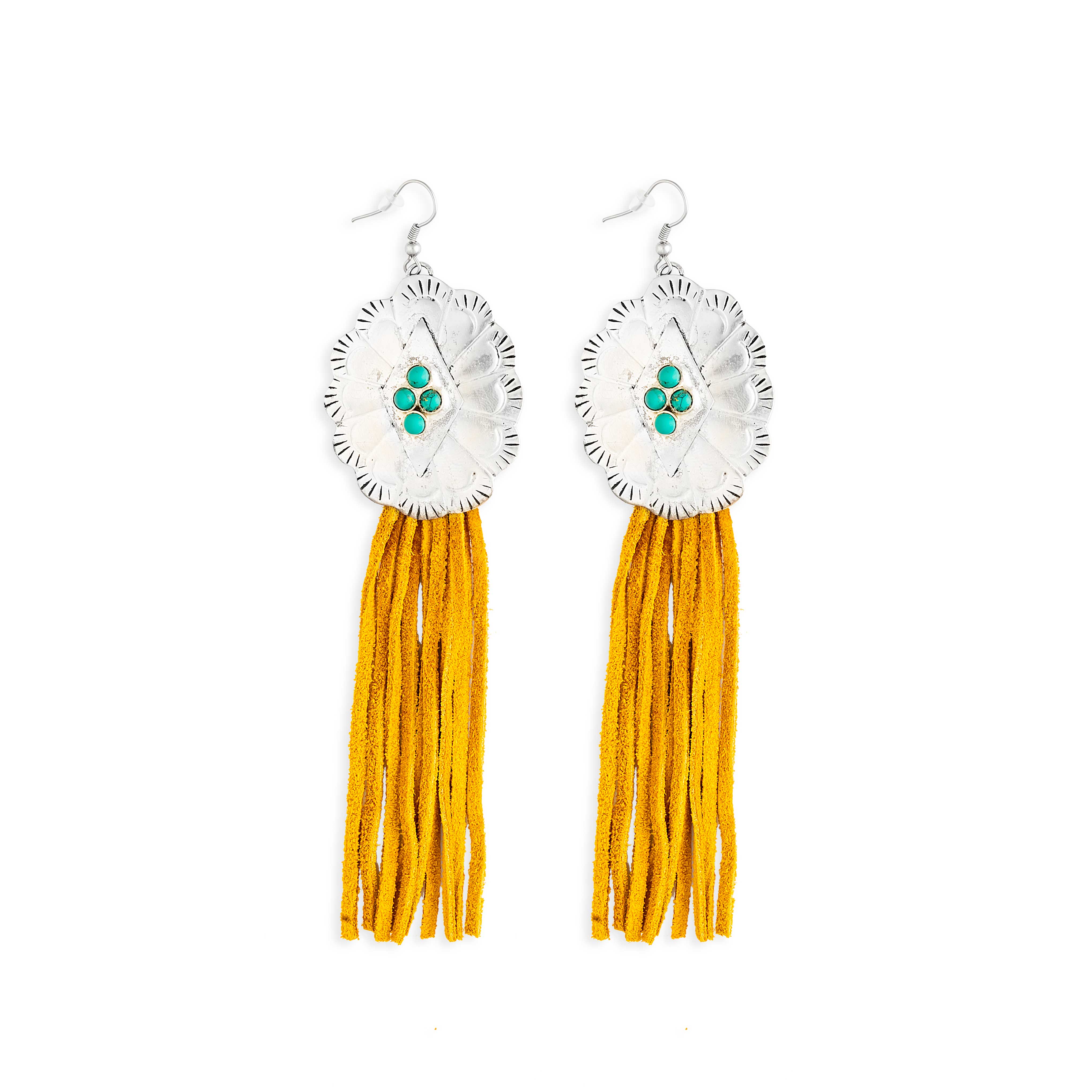 Zinnia Canyon Fringe Earring In Gold - Myra USA