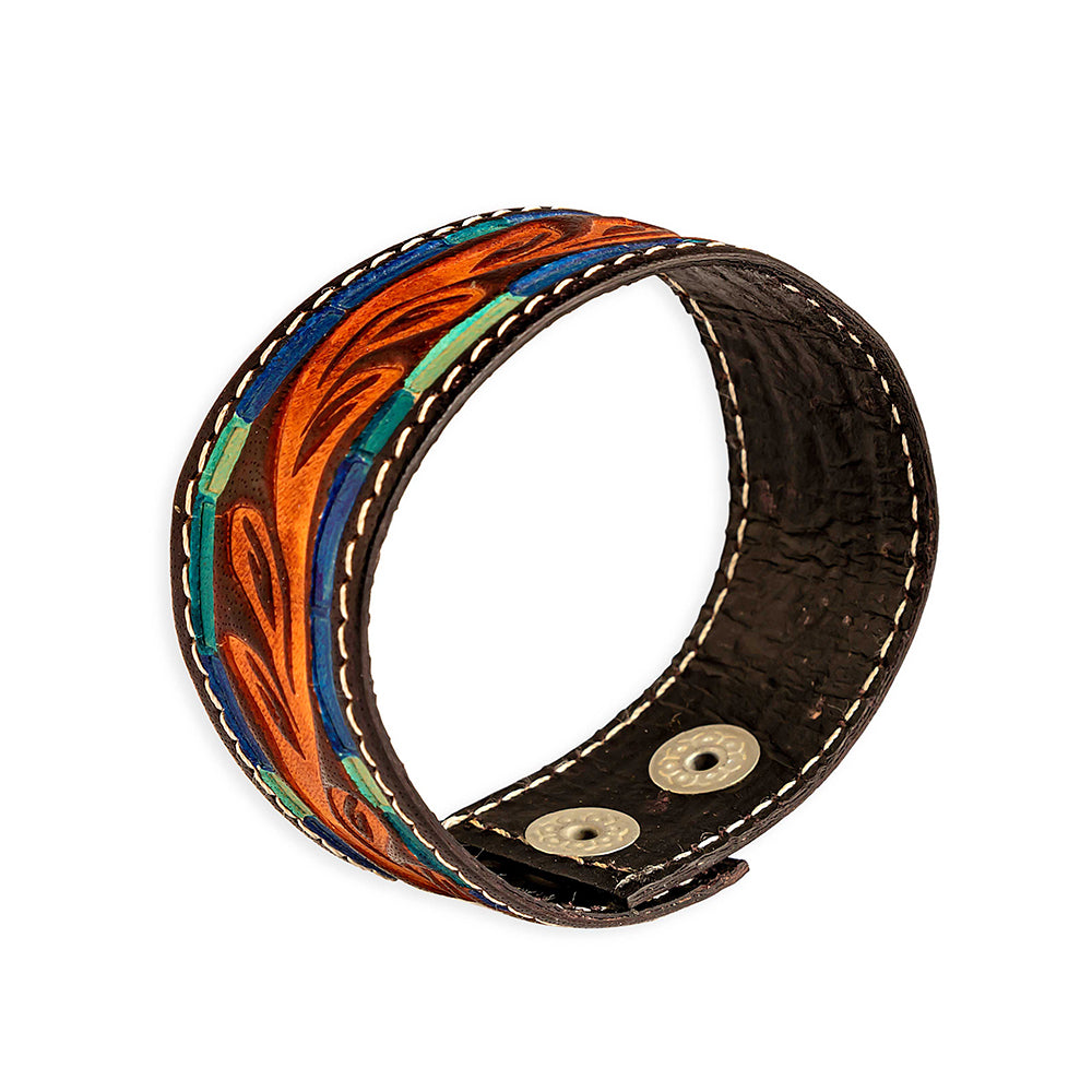 Clearway Trail Hand-Tooled Leather Bracelet - Myra USA