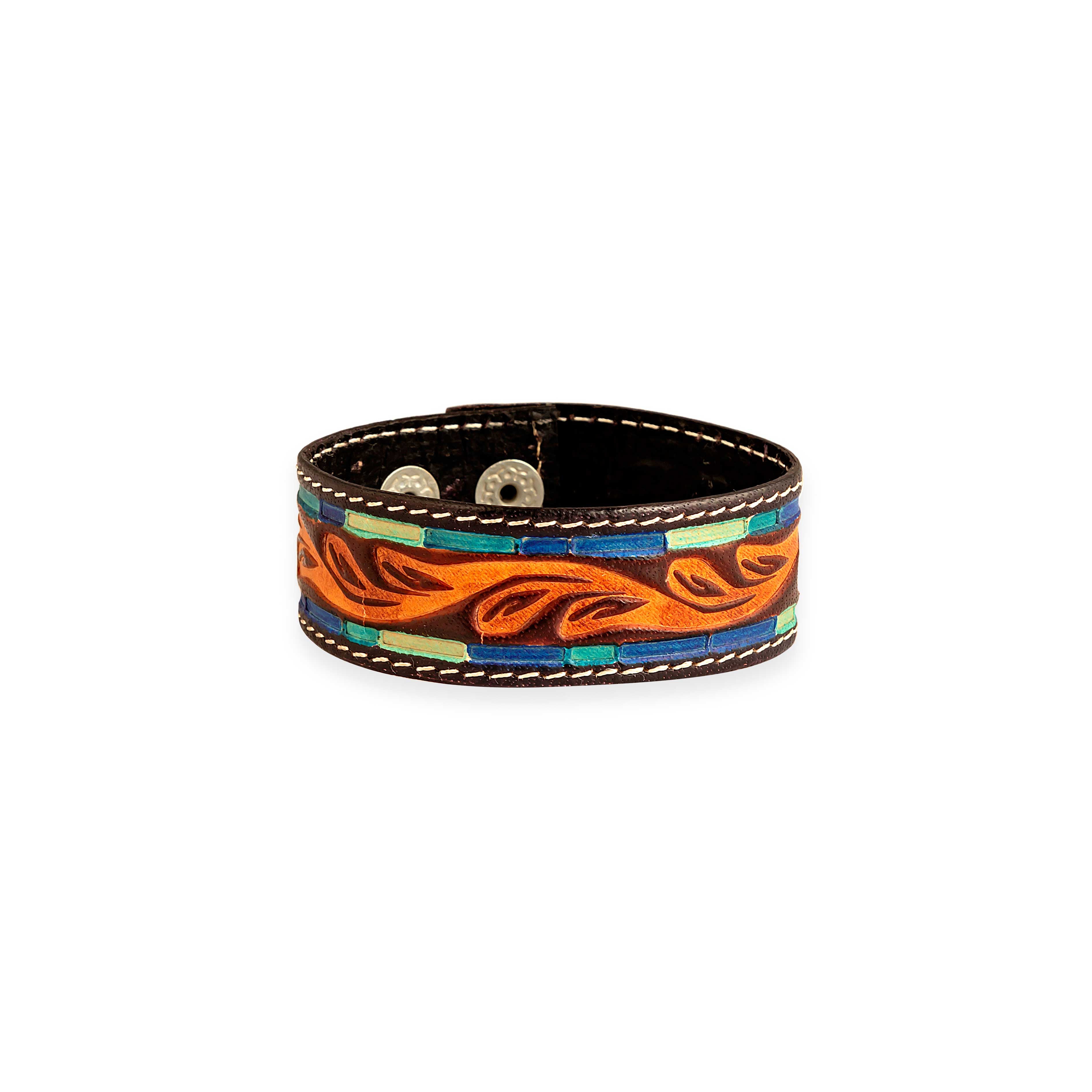 Clearway Trail Hand-Tooled Leather Bracelet - Myra USA