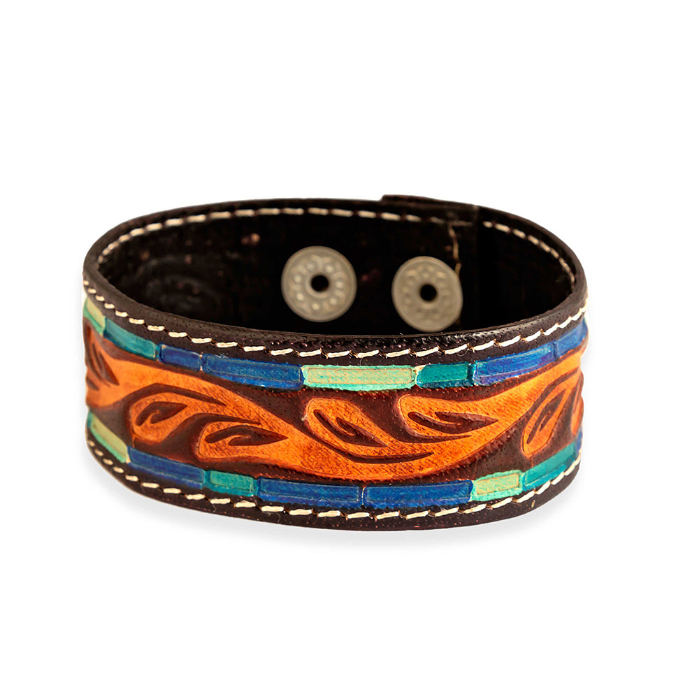 Clearway Trail Hand-Tooled Leather Bracelet - Myra USA