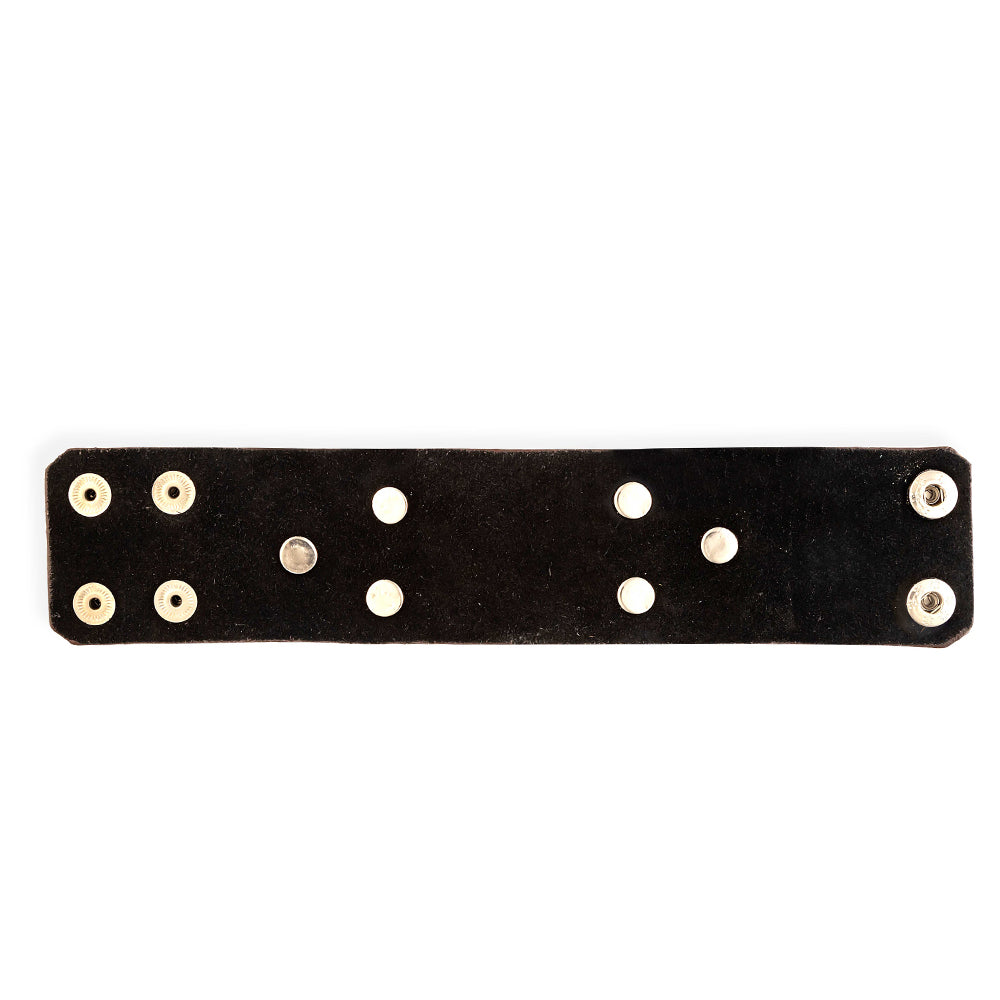 Brandianna Hair-On Hide Cuff Bracelet In Dark - Myra USA