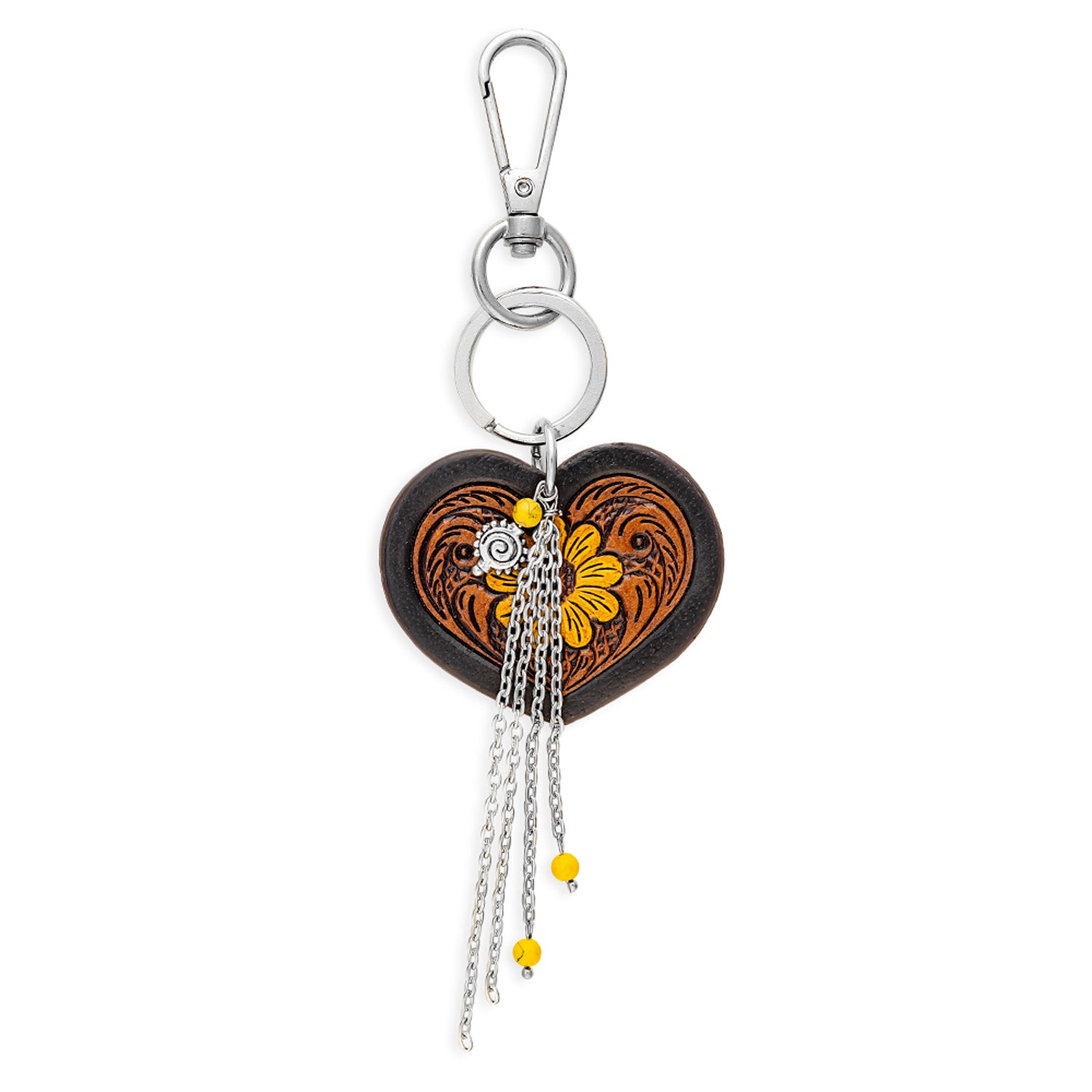Sunflower Serenade Heart Key Fob - Myra USA