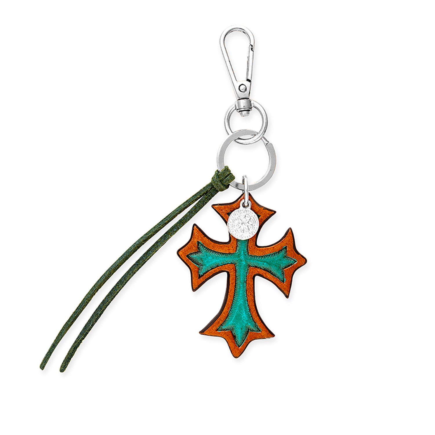 Turquoise Elegance Cross Key Fob - Myra USA