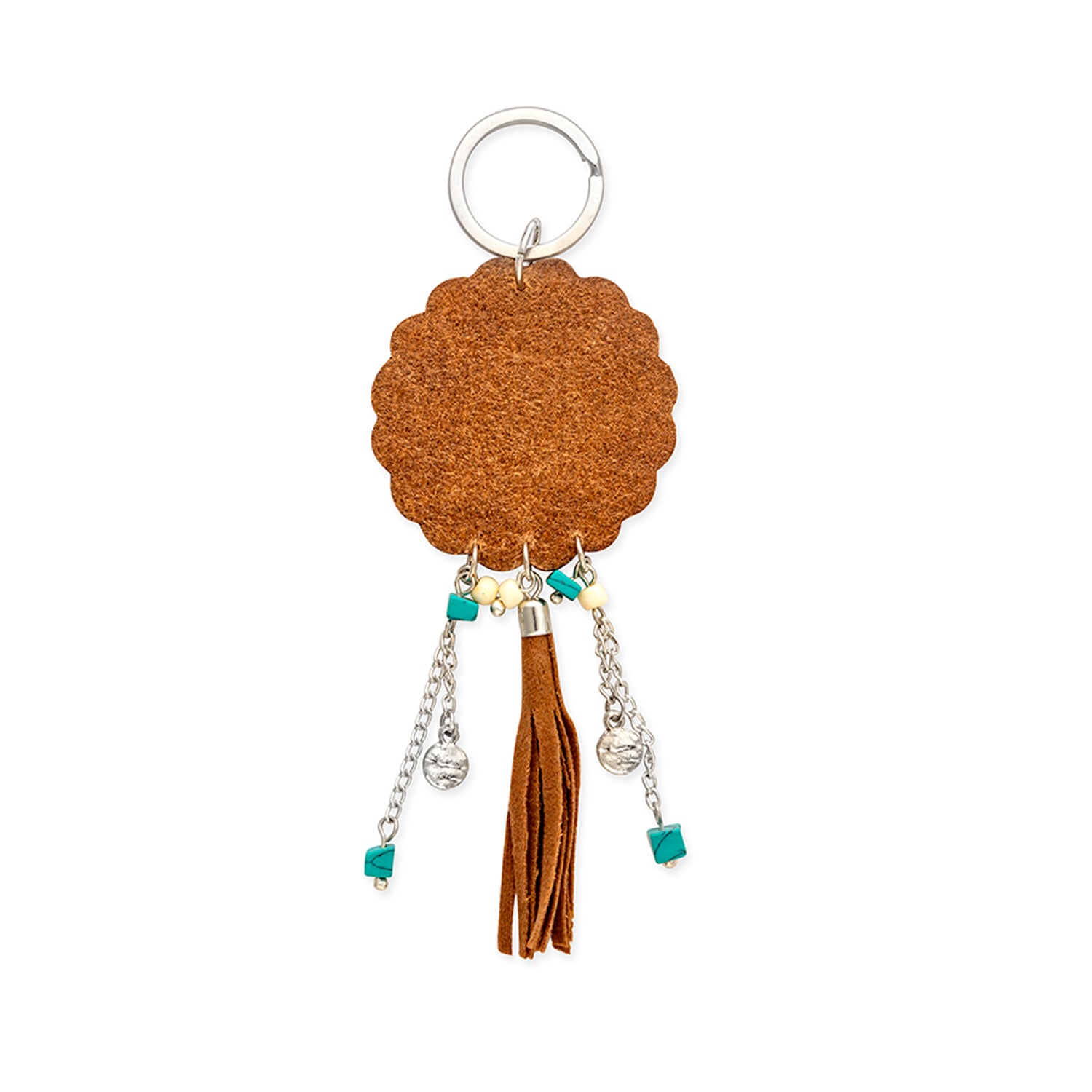 Radiant Bloom Hand-Tooled Sunflower Key Fob - Myra USA