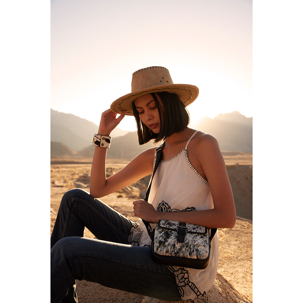 Carlisle Bluff Leather & Hairon Bag - Myra USA