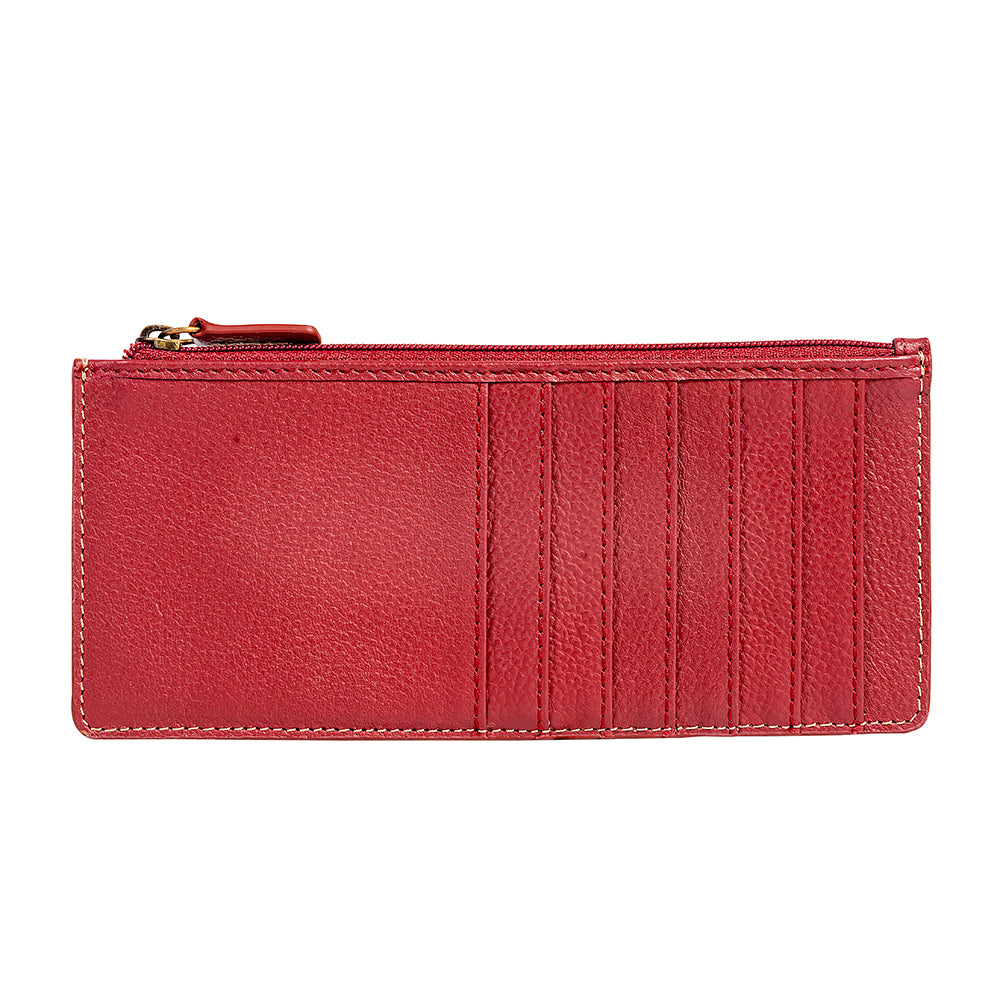 Foothill Creek Long Credit Card Holder in Red - Myra USA