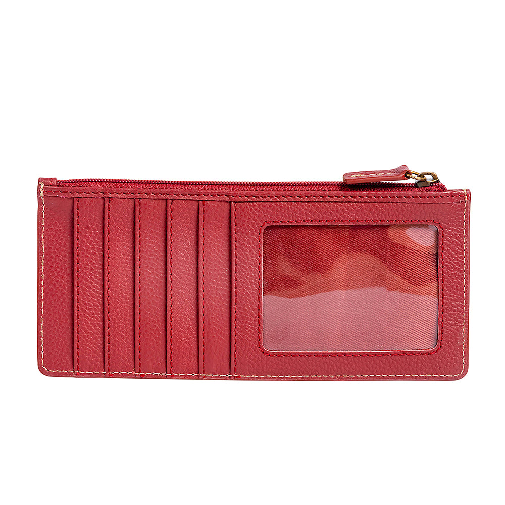 Foothill Creek Long Credit Card Holder in Red - Myra USA