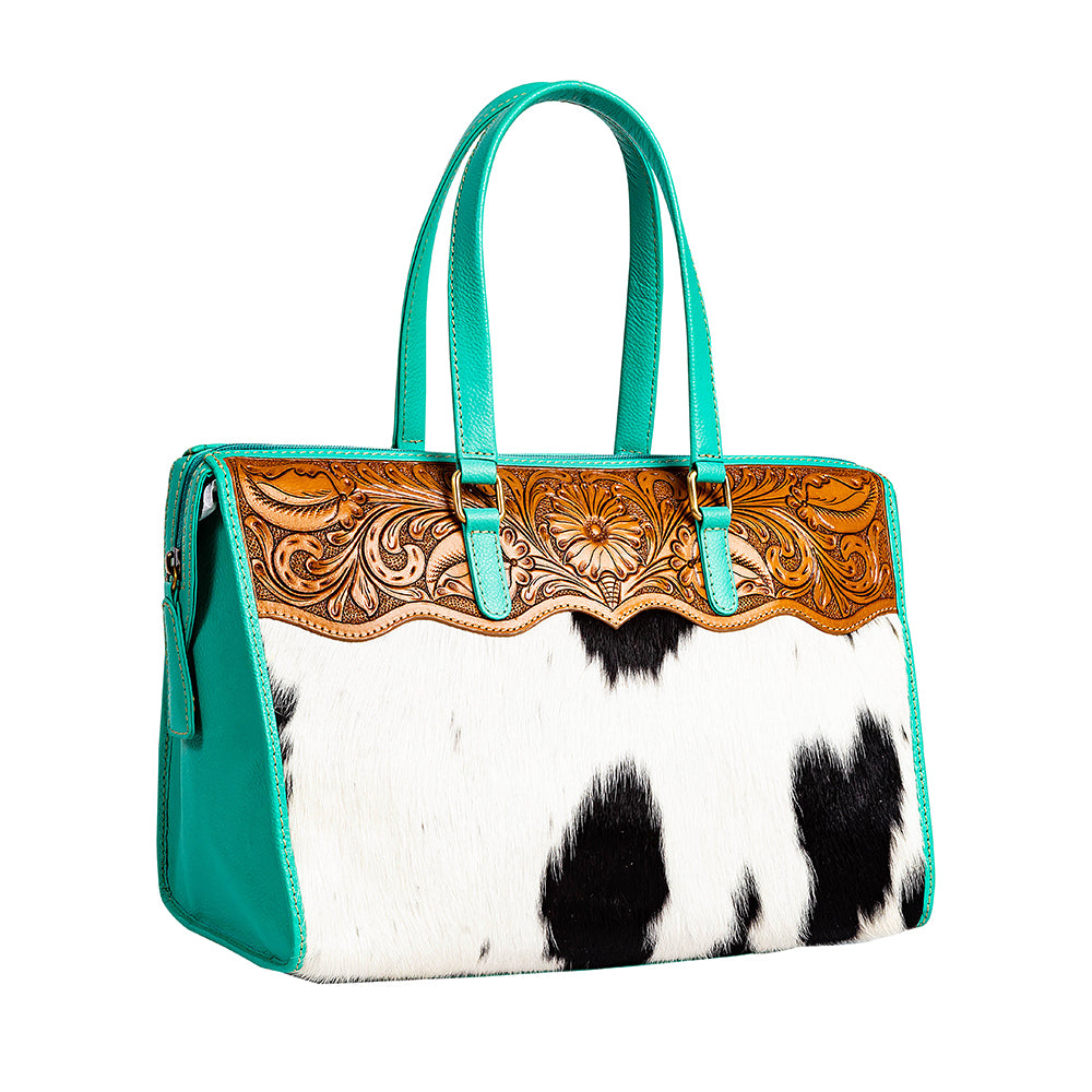 Tylersburg Hand-tooled Handbag in Turquoise - Myra USA