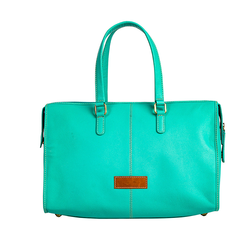 Tylersburg Hand-tooled Handbag in Turquoise - Myra USA