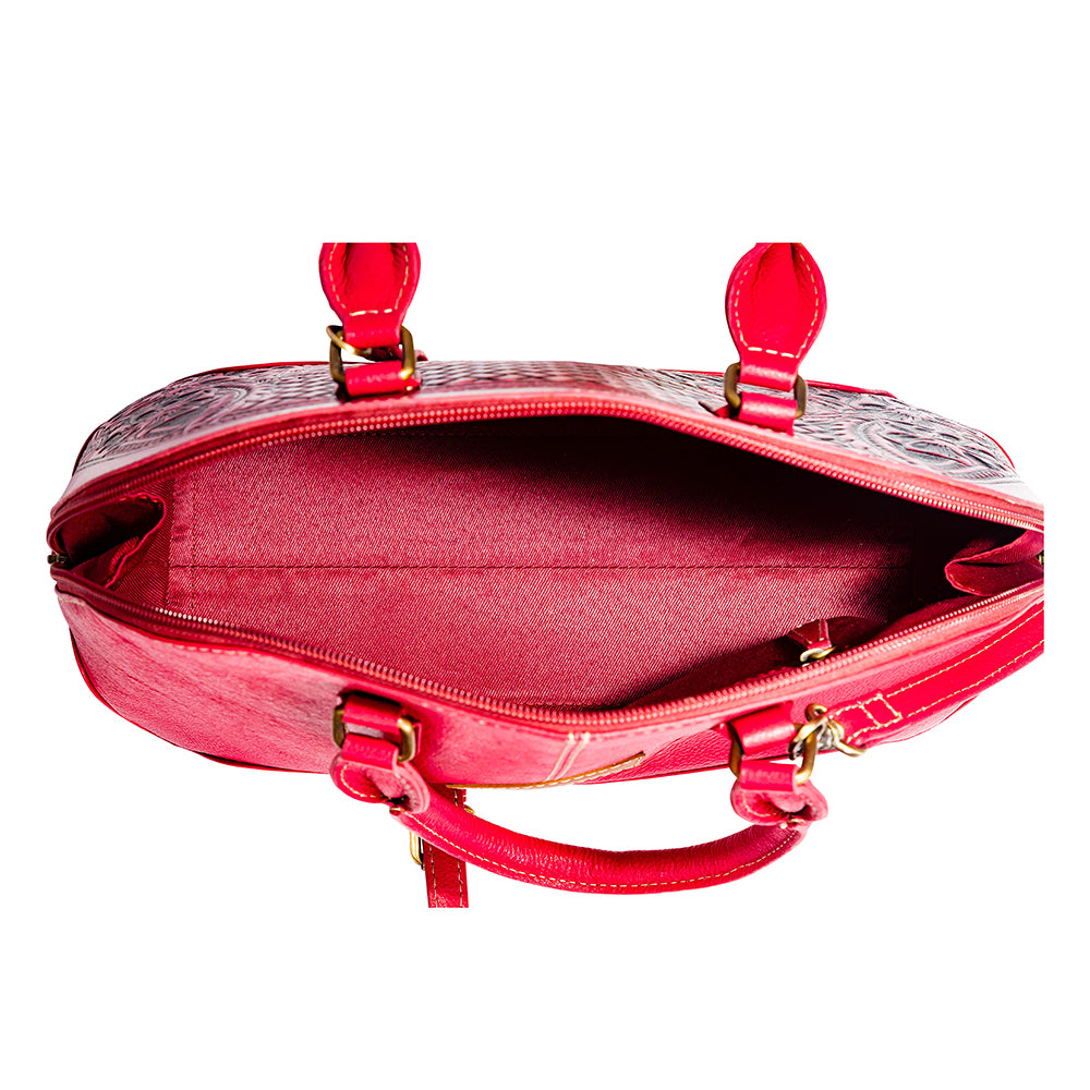 Emmylou Pass Hand-tooled Bag in Red - Myra USA