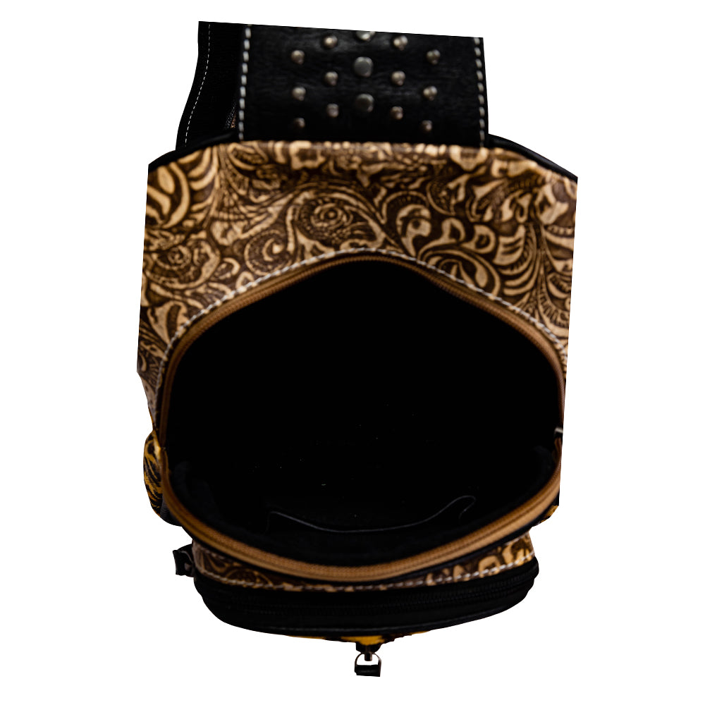 Jaguar Trail Hand-tooled Fanny Pack Bag - Myra USA