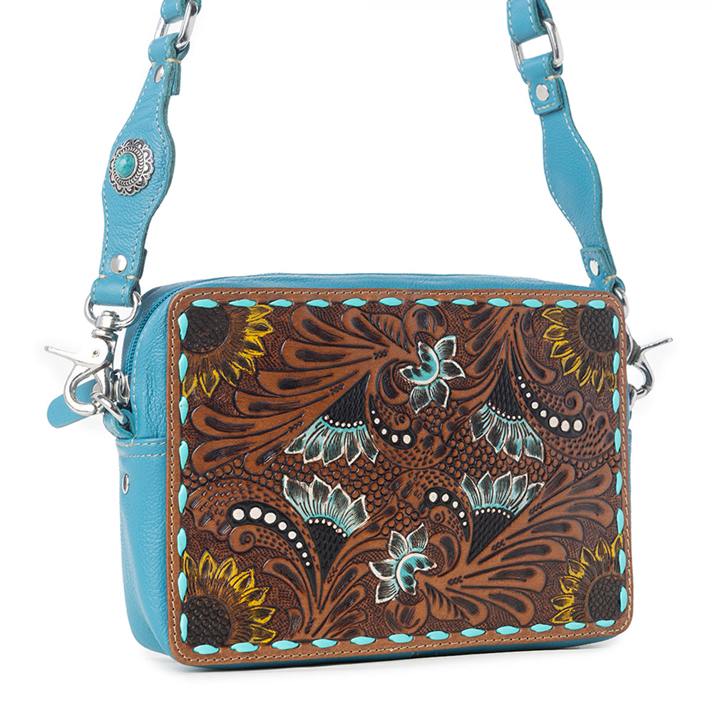 Blooms on the Trail Hand-tooled Bag - Myra USA