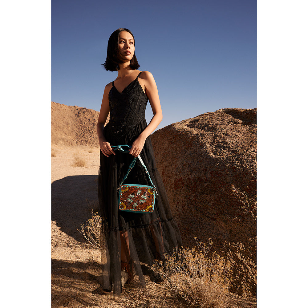 Blooms on the Trail Hand-tooled Bag - Myra USA