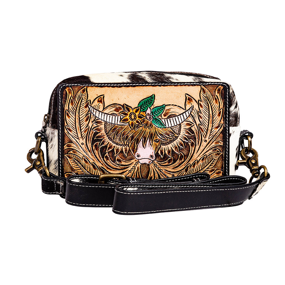 Bloomin' Steer Hand-Tooled Leather Bag - Myra USA