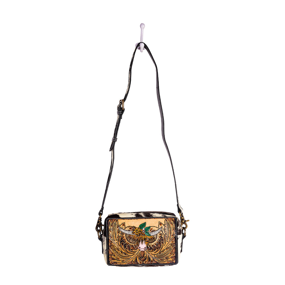 Bloomin' Steer Hand-Tooled Leather Bag - Myra USA