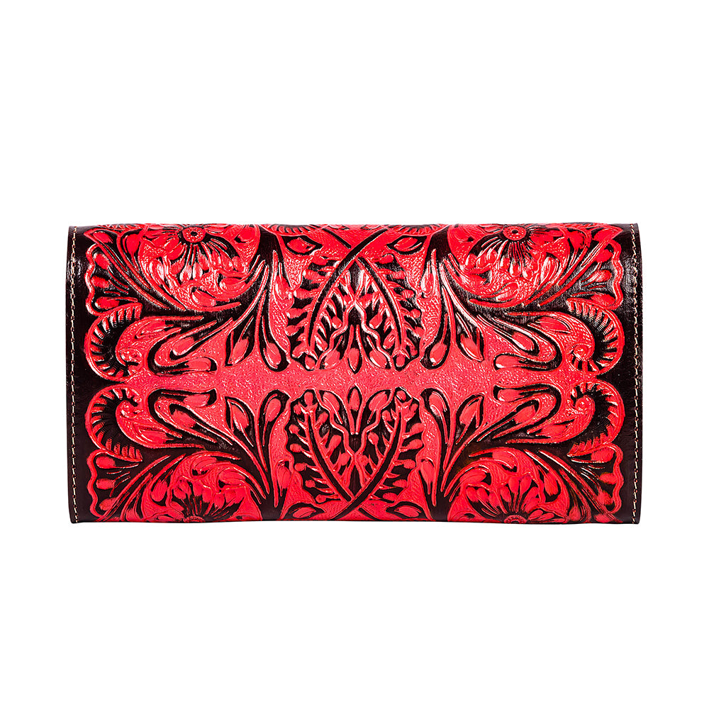 Tambrina Hand-tooled Wallet in Red - Myra USA
