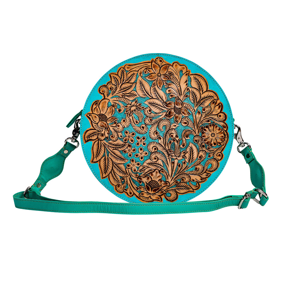 Cimarron Bluff Hand-tooled Round Bag - Myra USA