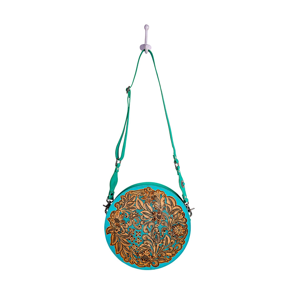 Cimarron Bluff Hand-tooled Round Bag - Myra USA