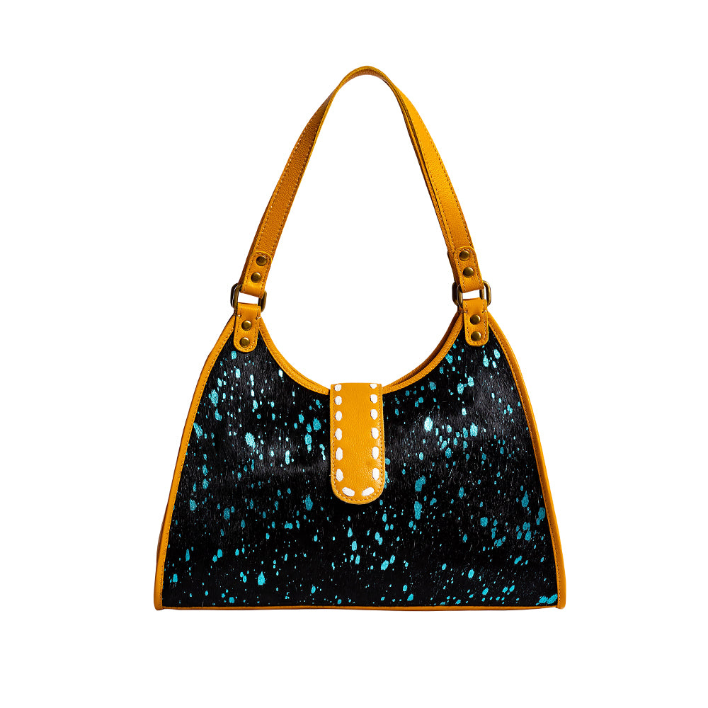 Skyviews Hairon & Leather Bag in Yellow - Myra USA