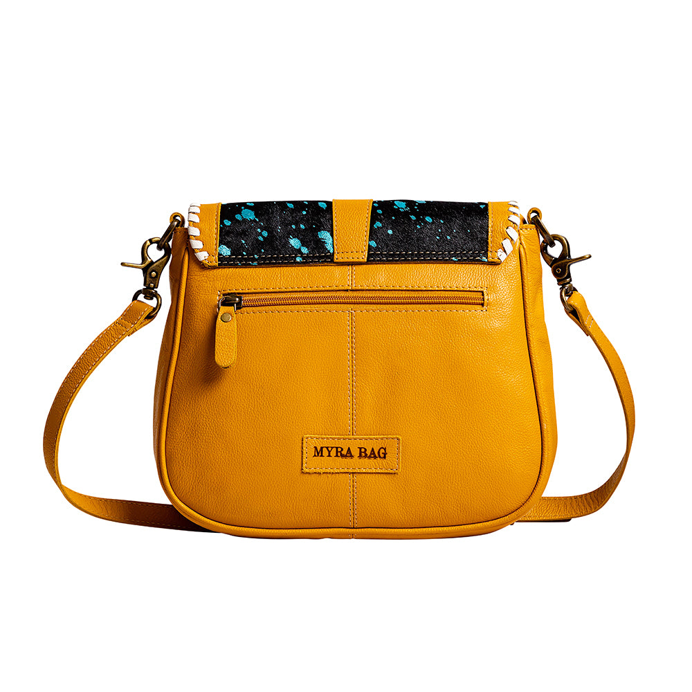 Skyviews Leather & Hairon Bag in Yellow - Myra USA
