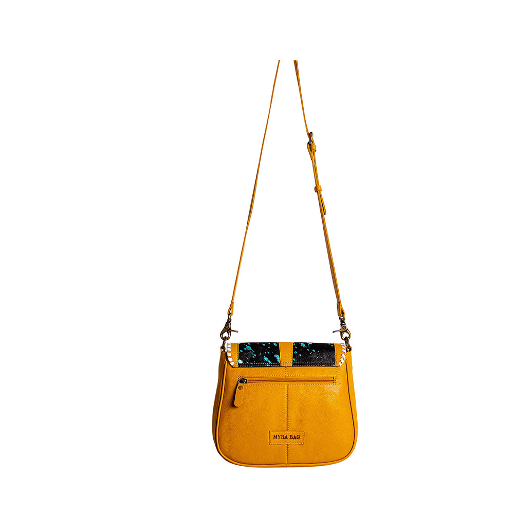 Skyviews Leather & Hairon Bag in Yellow - Myra USA