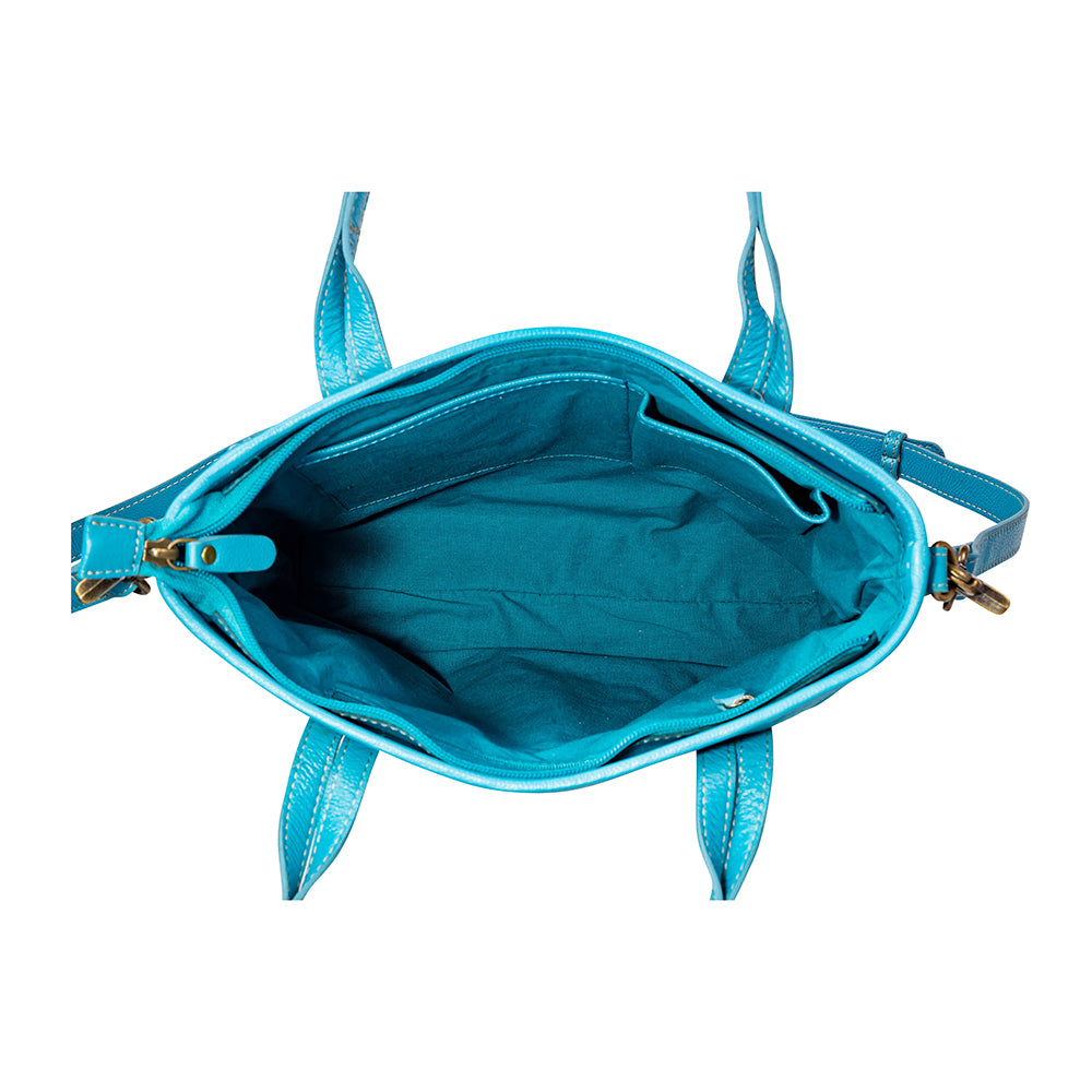 Blue Ridge Carolina Canvas & Hairon Handbag - Myra USA