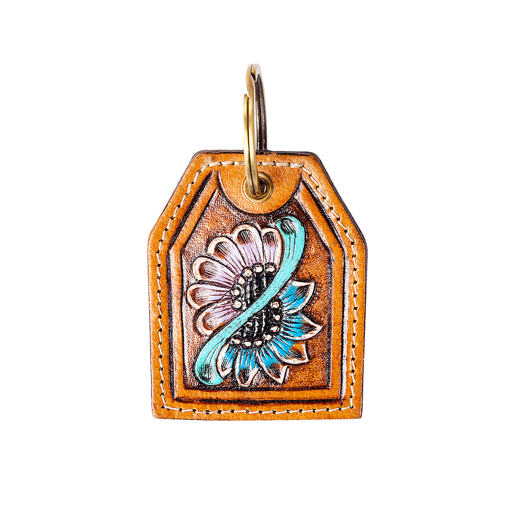 Rising Blooms Hand-tooled Key Fob - Myra USA
