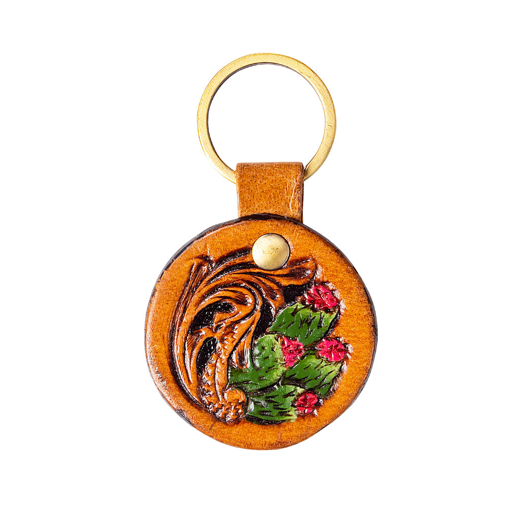 Four Blooms Hand-tooled Key Fob - Myra USA