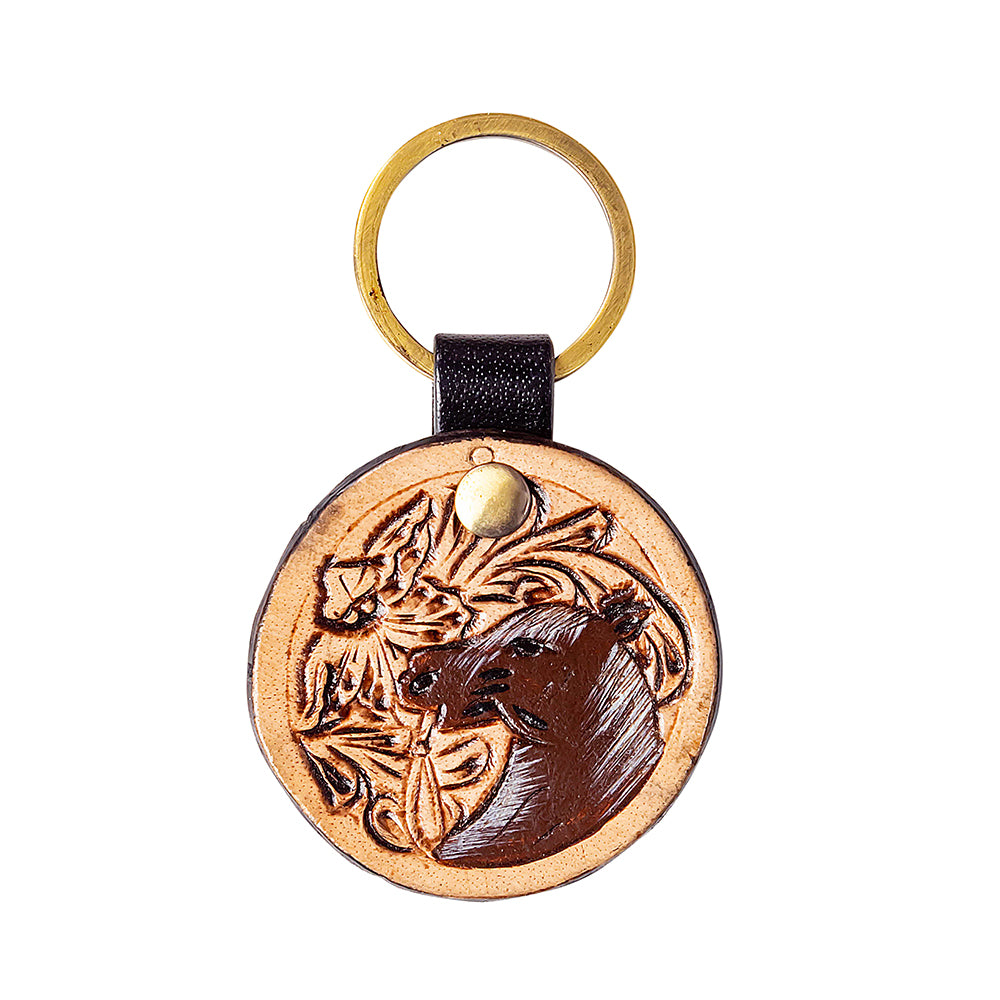 Trail Horse Hand-tooled Key Fob - Myra USA