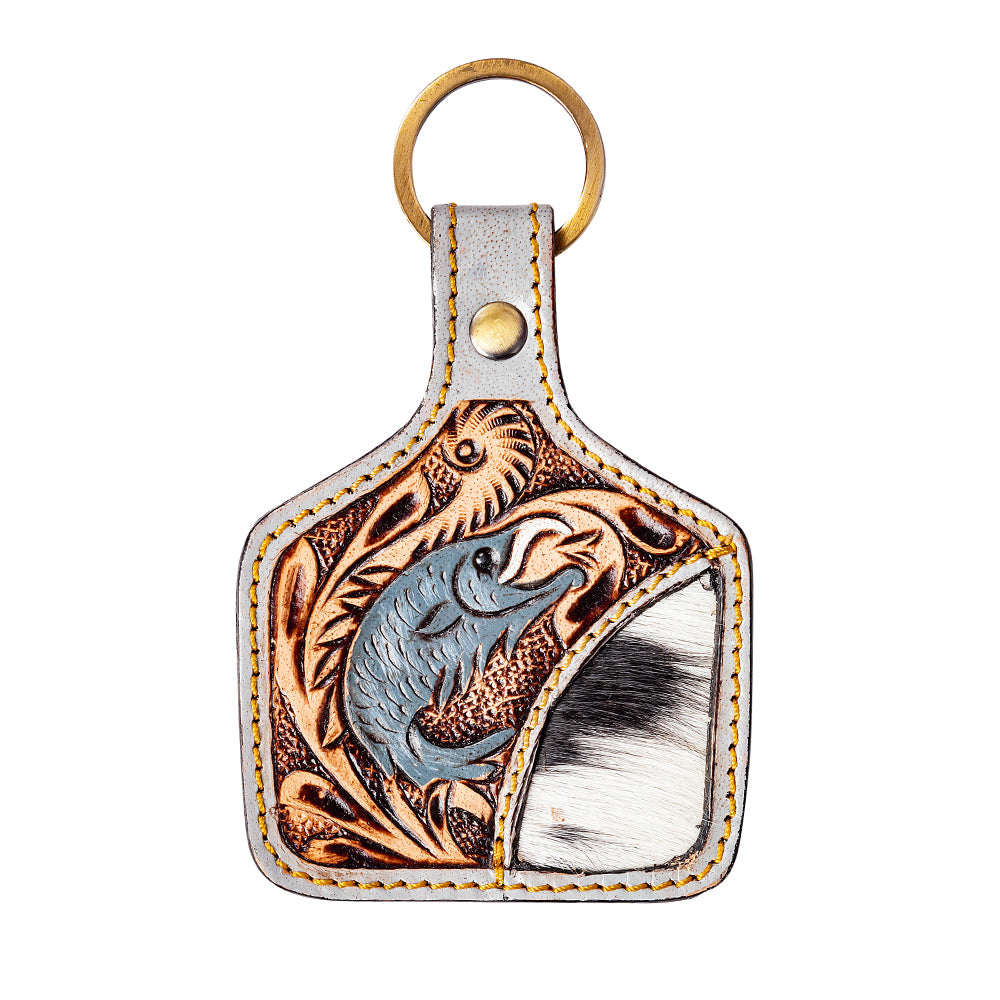 Leaping Free Hand-tooled Key Fob - Myra USA