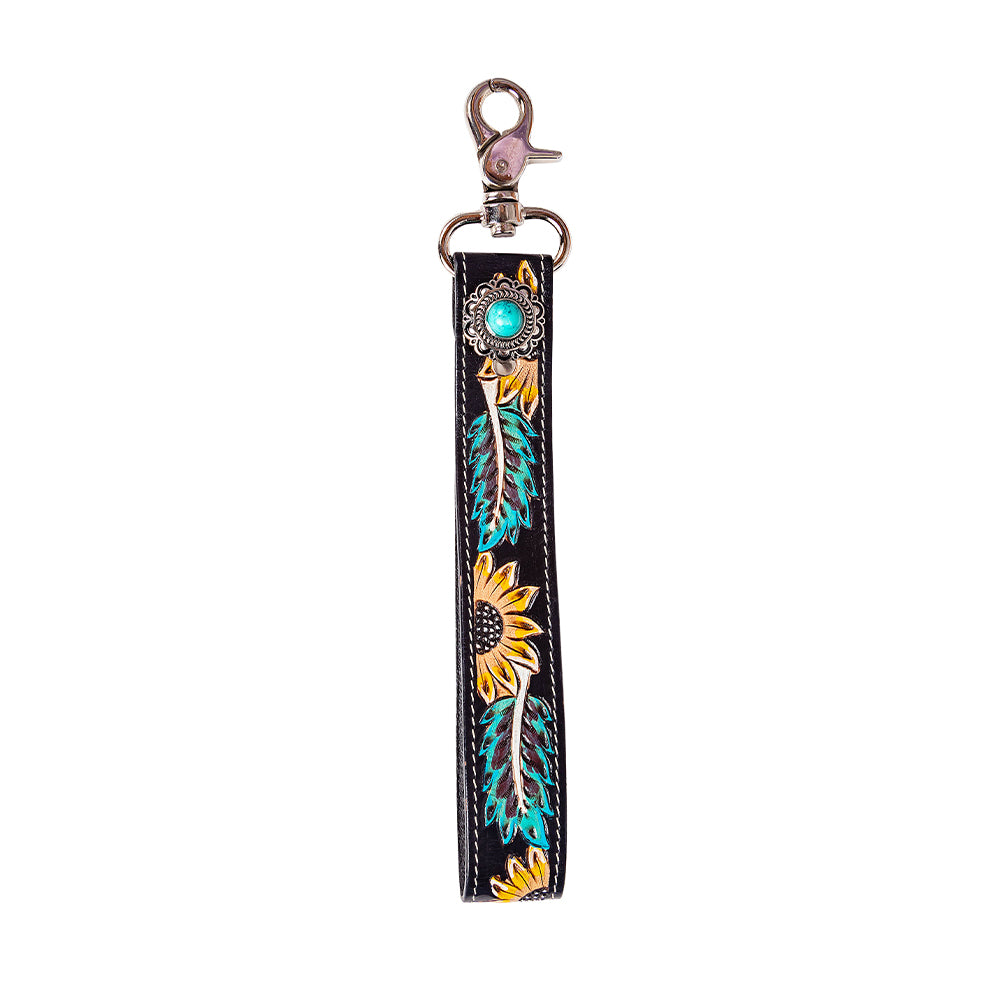 Cheyenne Bloom Hand-tooled Key Fob - Myra USA