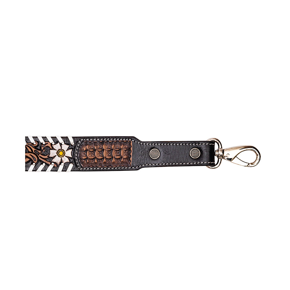 3 Knot Ranch Hand-tooled Leather Strap - Myra USA