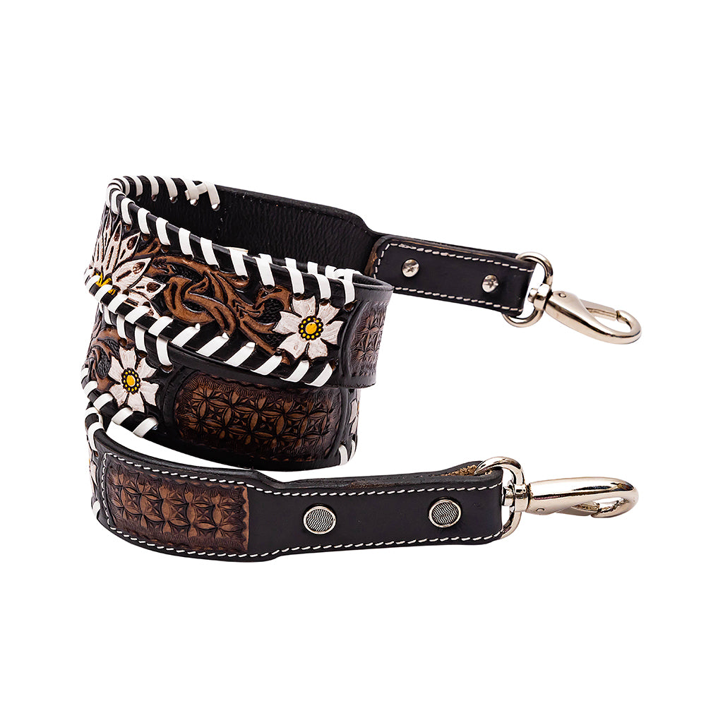 3 Knot Ranch Hand-tooled Leather Strap - Myra USA