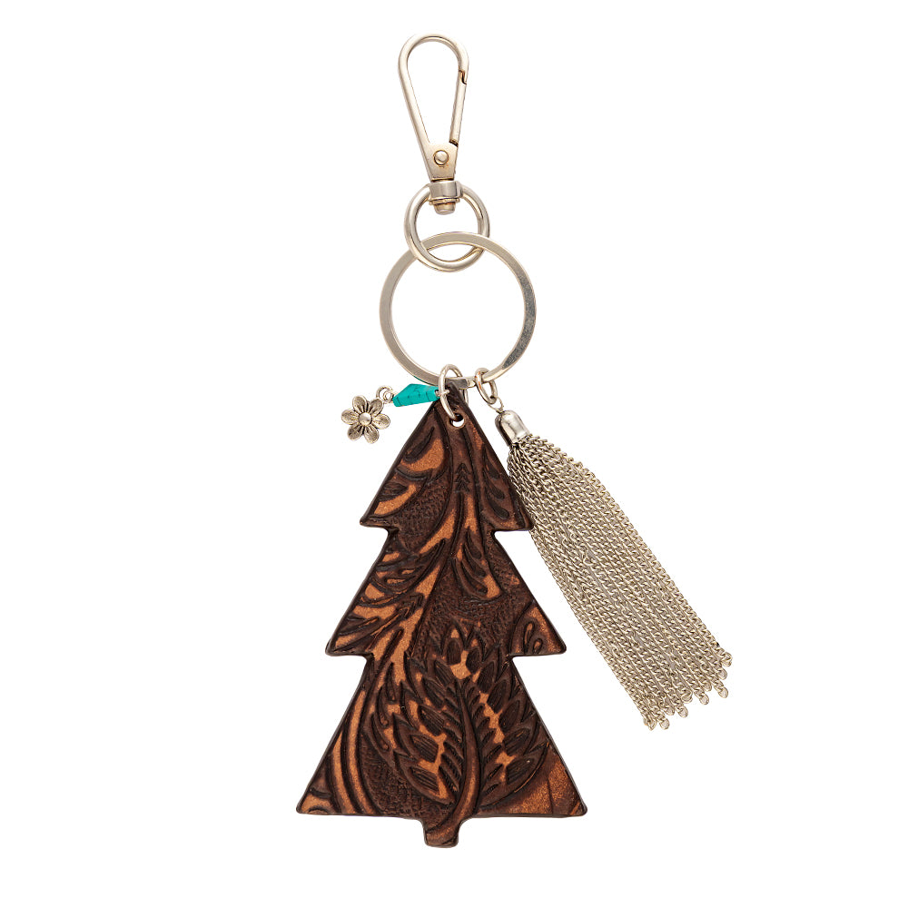 Pine Tree Hand-tooled Key Fob & Bag Charm - Myra USA
