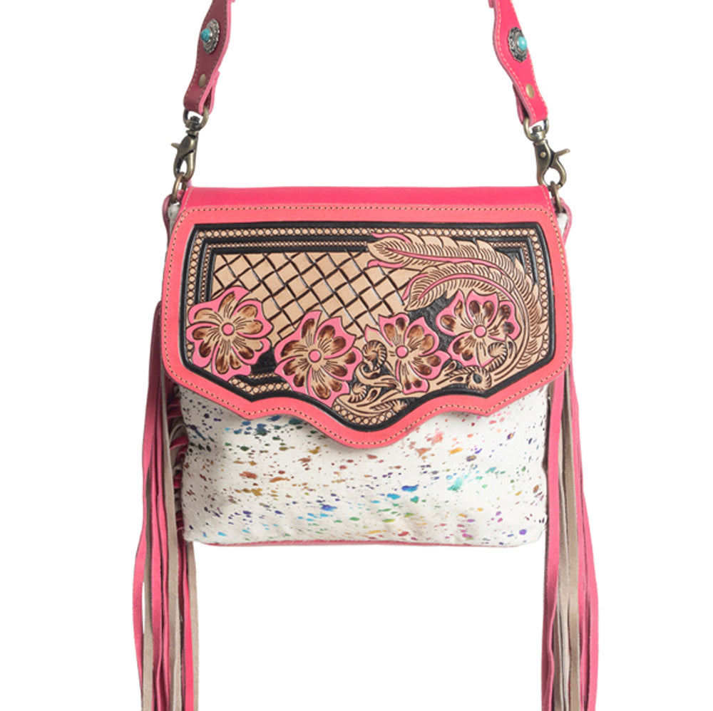 Rosa Verde Hand-Tooled Bag - Myra USA