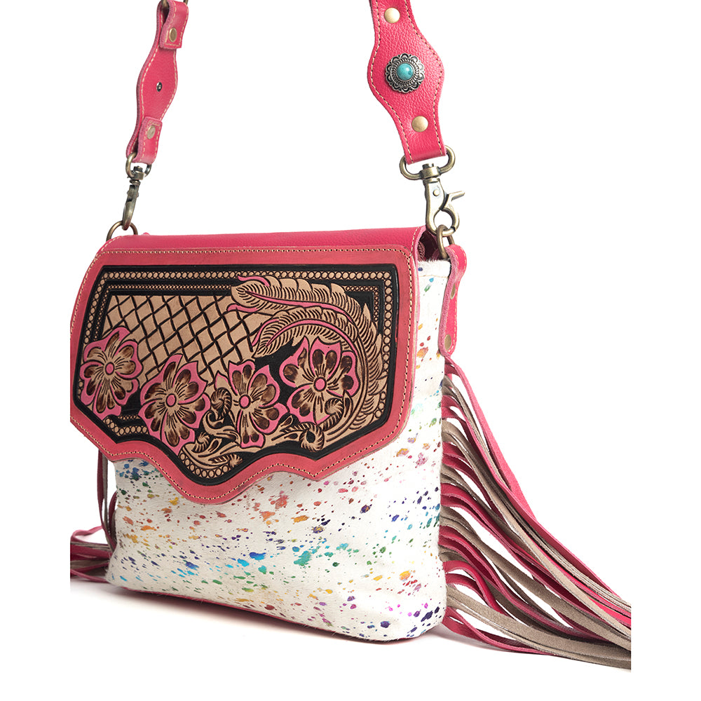 Rosa Verde Hand-Tooled Bag - Myra USA