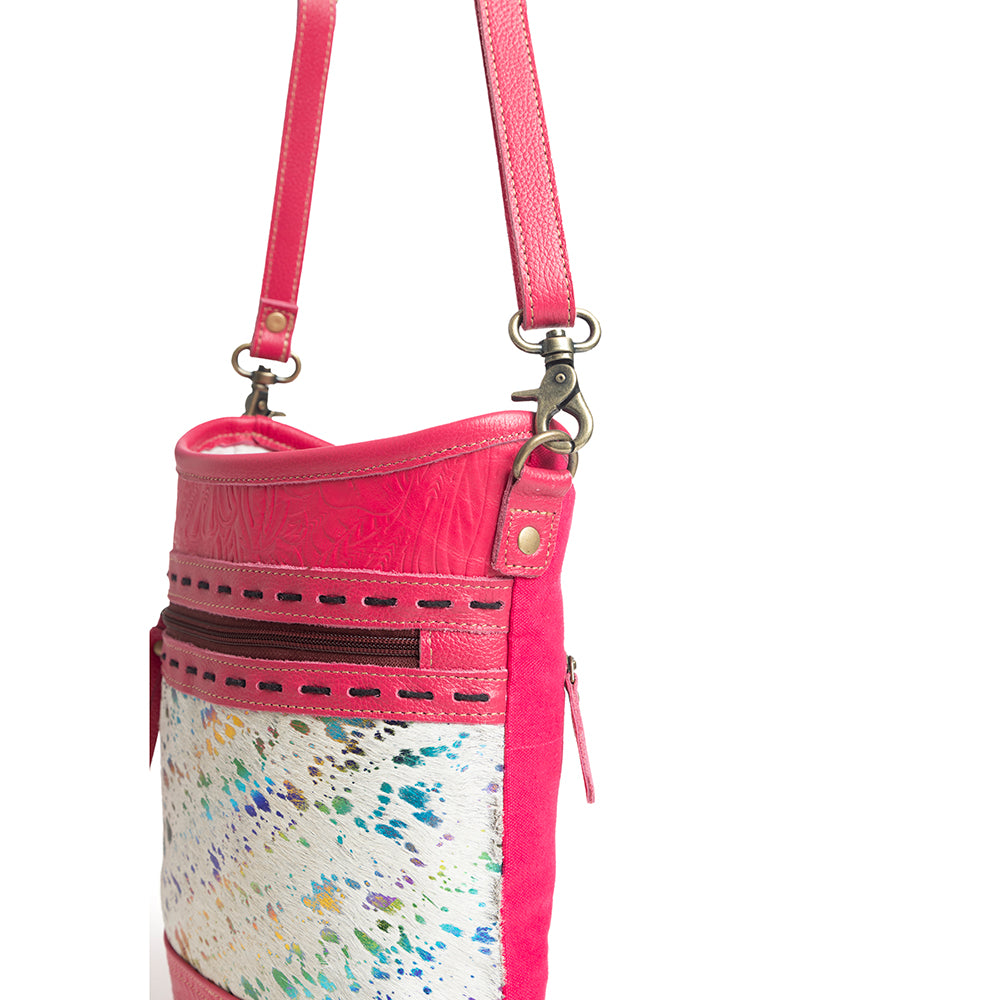 Rosa Verde Small Canvas & Hairon Bag - Myra USA