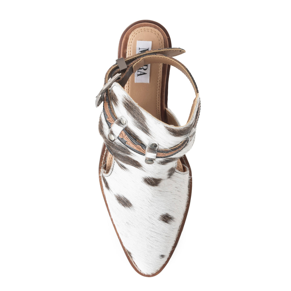 Beth Jane Boot In White And Black Hide - Myra USA