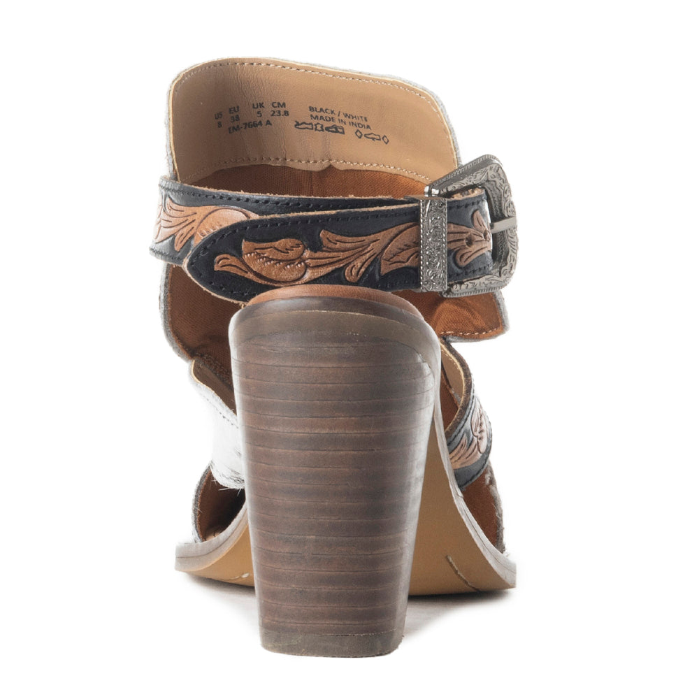 Beth Jane Boot In White And Black Hide - Myra USA