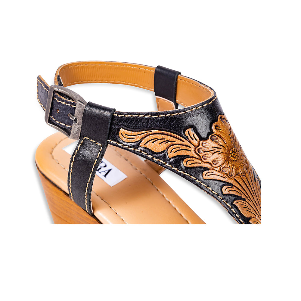 Talitha Hand-Tooled Wedge Shoe - Myra USA