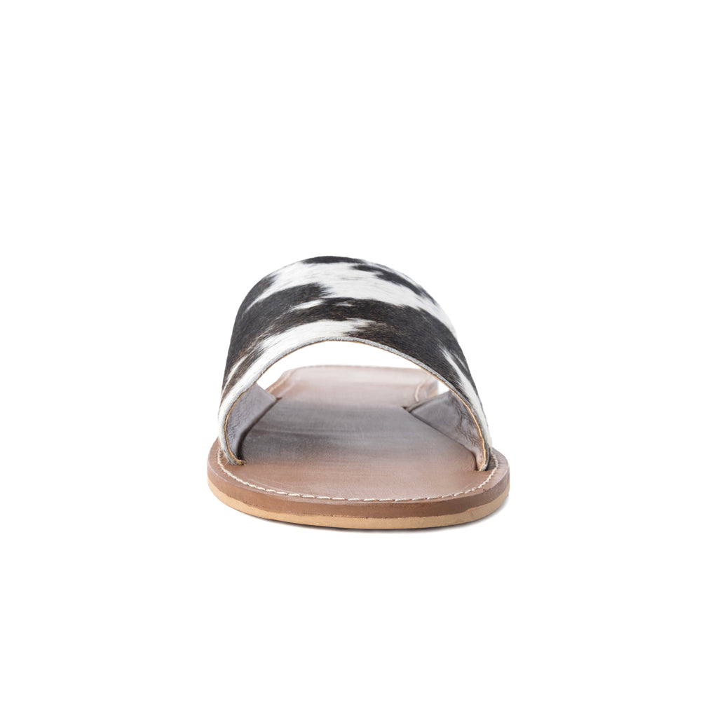 Kemma Hair-On Hide Sandals In Light And Ebony - Myra USA