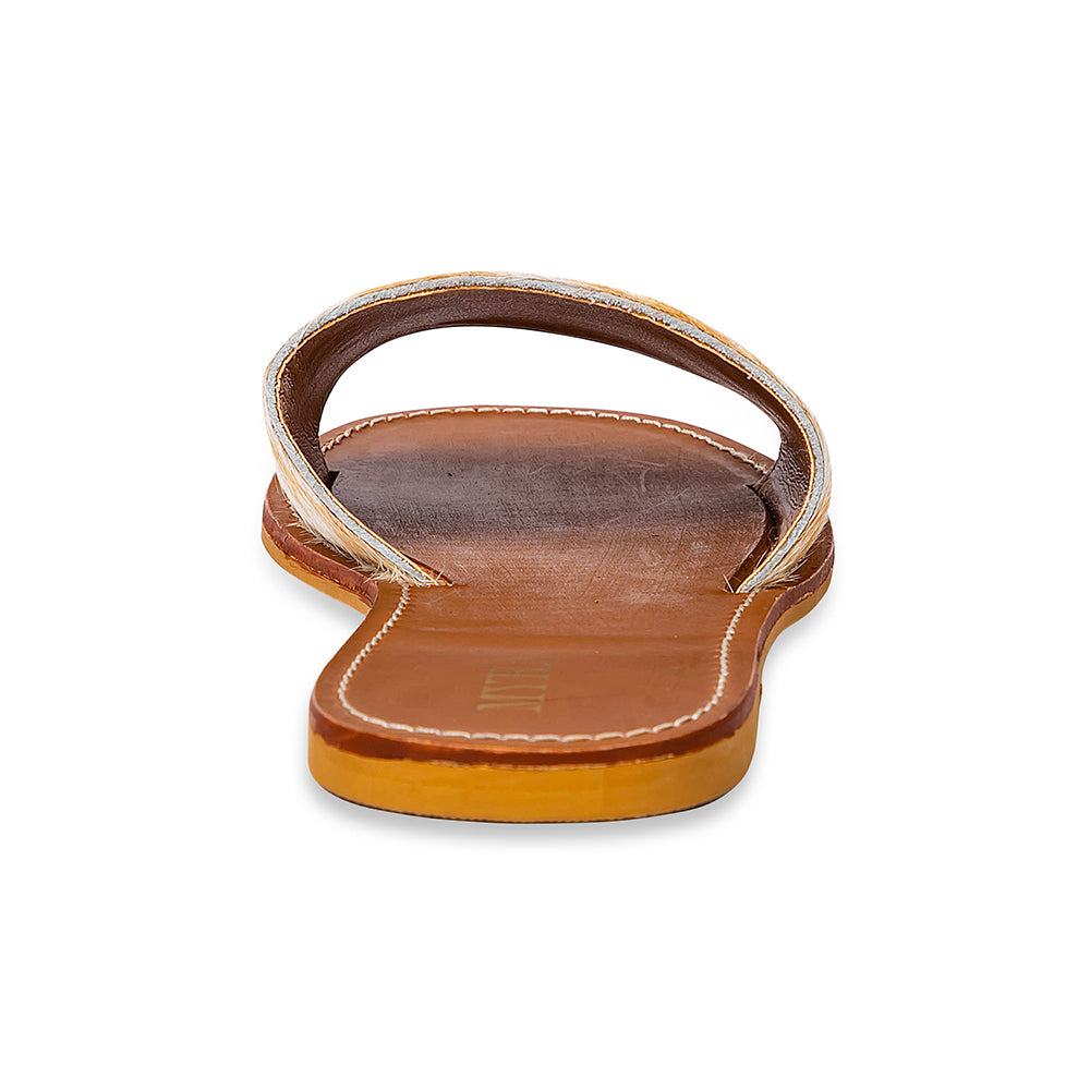 Kemma Hair-On Hide Sandals In Light And Caramel - Myra USA