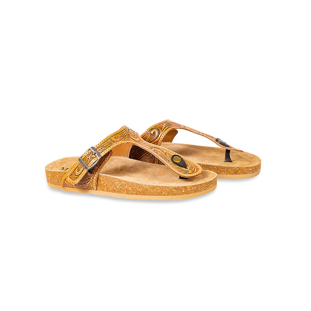 Sadie Mesa Hand-Tooled Sandals - Myra USA
