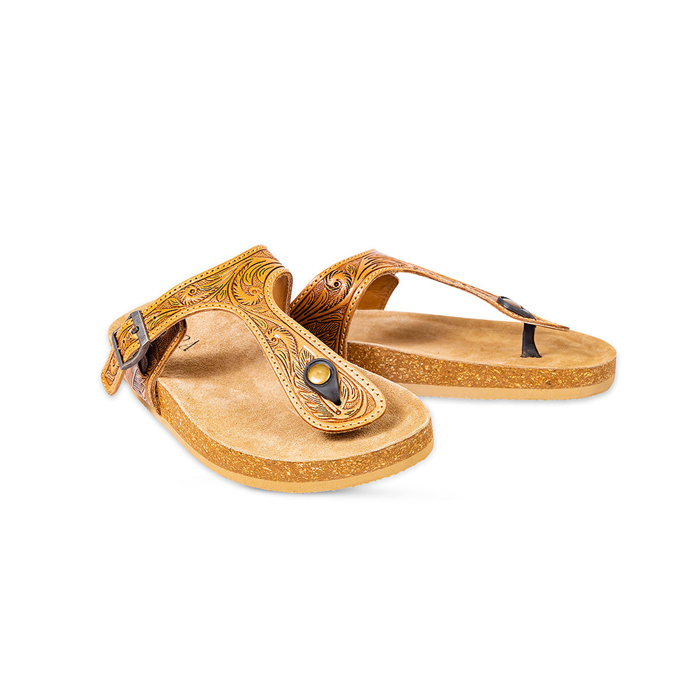 Sadie Mesa Hand-Tooled Sandals - Myra USA