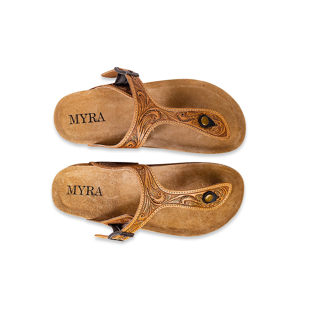 Sadie Mesa Hand-Tooled Sandals - Myra USA