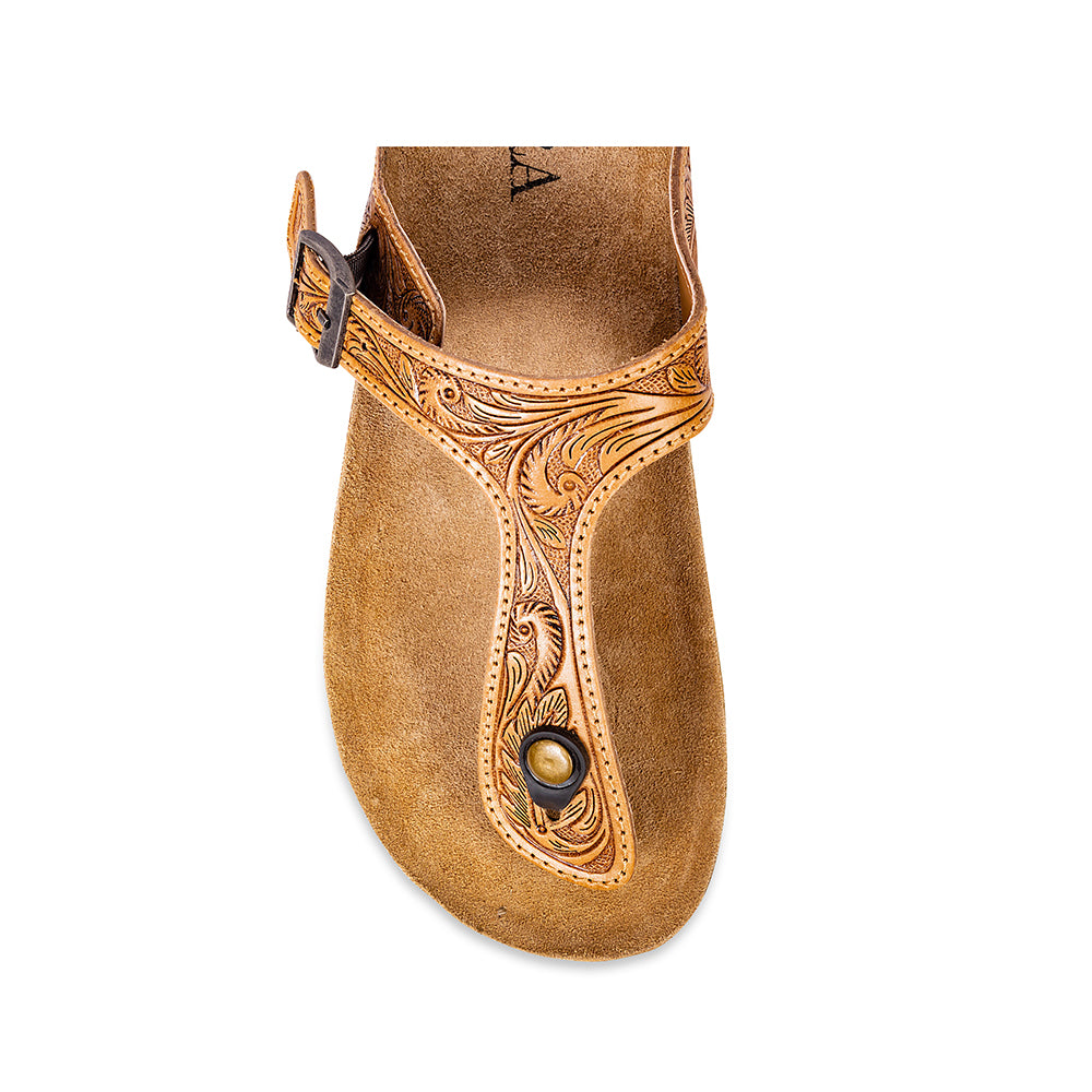 Sadie Mesa Hand-Tooled Sandals - Myra USA