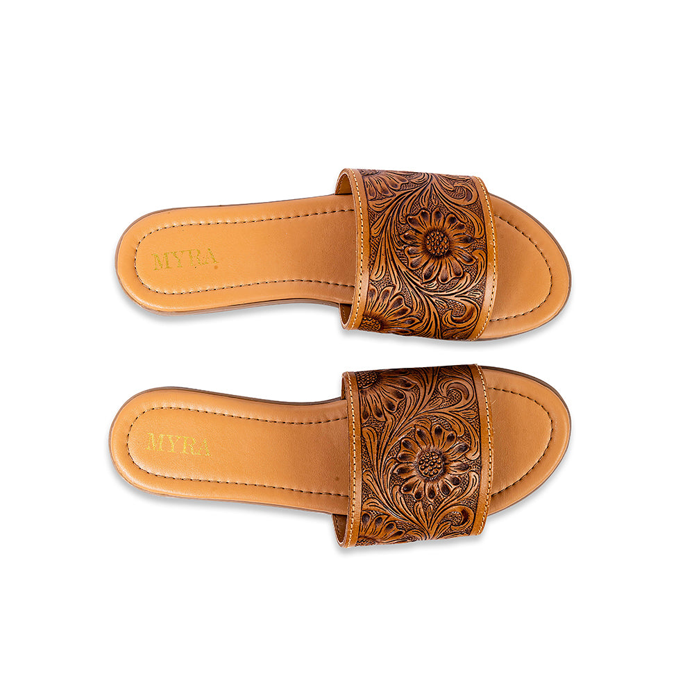 Xena Hand-Tooled Sandals - Myra USA
