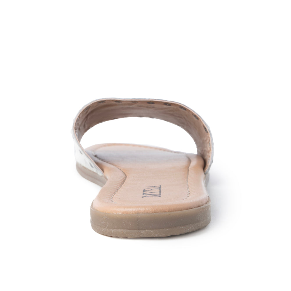 Myra Lettie Ridge Dark Hair-On Leather Flip Flops for Women - Western Slide Sandals with Soft Sole for Casual Comfort - Myra USA